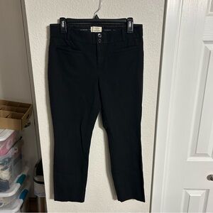 Anthropologie Pants Women’s Essential Slim Crop Size 8 Black Buttoned